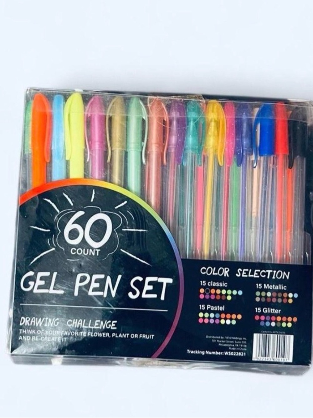 60-Count Gel Pen Set - Multicolor Assorted Ink